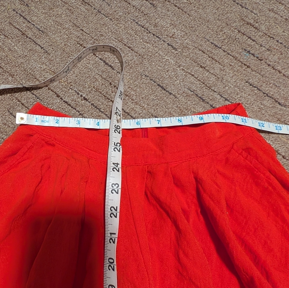 Lulu's Red Orange Midi Skirt Size XS - Picture 8 of 9